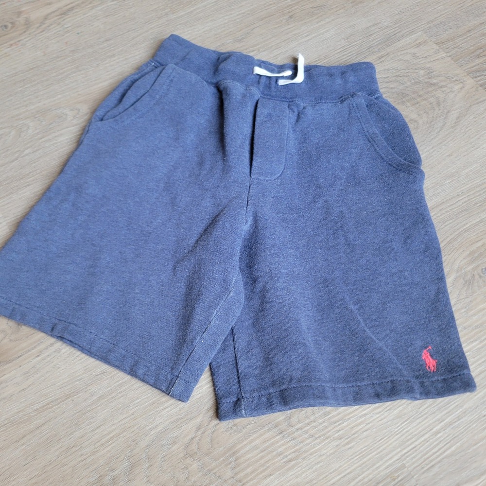 Polo Ralph Lauren Boys Shorts 8 Blue Cotton Fleece Athletic Casual